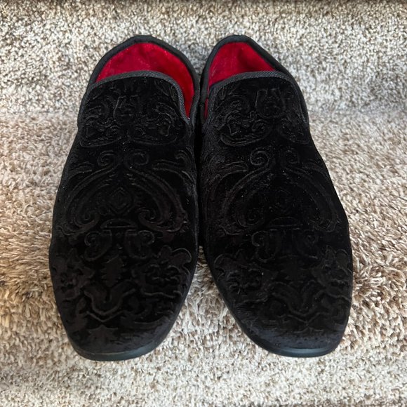 La Milano Italian Design Men\'s Black Velvet Dress Slip On Loafers . main image 10